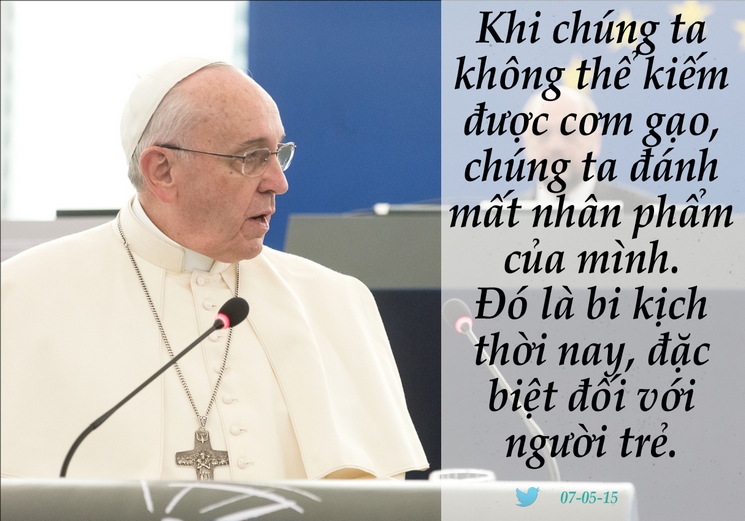 Tweet của Giáo hoàng Phanxicô 07-5-2015
