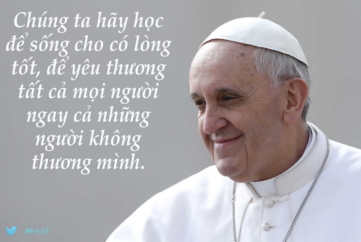 Tweet của Giáo hoàng Phanxicô 09- 5-2015